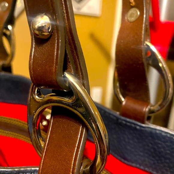 Dooney & Bourke Blue Pebbled Leather Tote - Picture 2 of 9